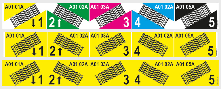 Draagarmstelling labels